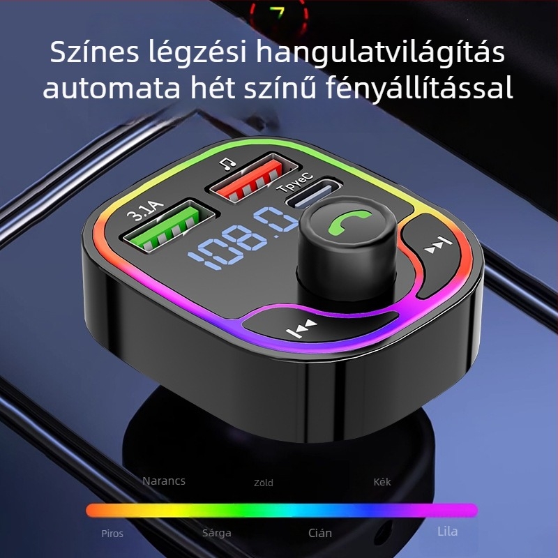 X29 Autós Bluetooth FM Adó – Hands-free, FM továbbítás, 12–24V tápegység, Monokróm kijelző