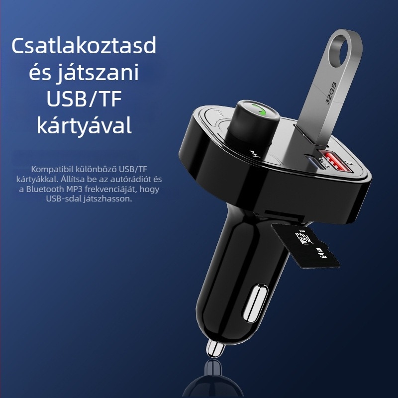 X29 Autós Bluetooth FM Adó – Hands-free, FM továbbítás, 12–24V tápegység, Monokróm kijelző