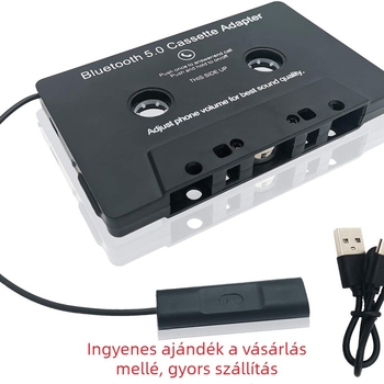 Autó Bluetooth kazetta átalakító MP3 lejátszó, modell E00011, márka ekeai, ABS anyag, 5V tápegység