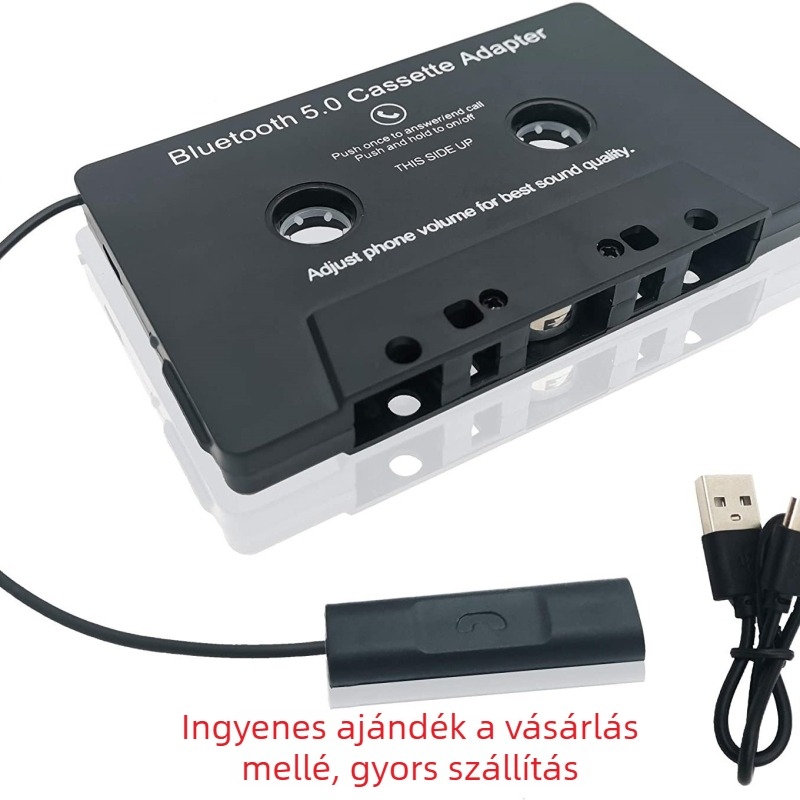 Autó Bluetooth kazetta átalakító MP3 lejátszó, modell E00011, márka ekeai, ABS anyag, 5V tápegység
