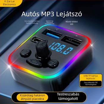 Autó Bluetooth MP3 lejátszó USB-vel, FM rádió, 12–24V tápellátás, modell M3