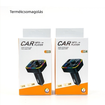 Autó Bluetooth MP3 lejátszó USB-vel, FM rádió, 12–24V tápellátás, modell M3