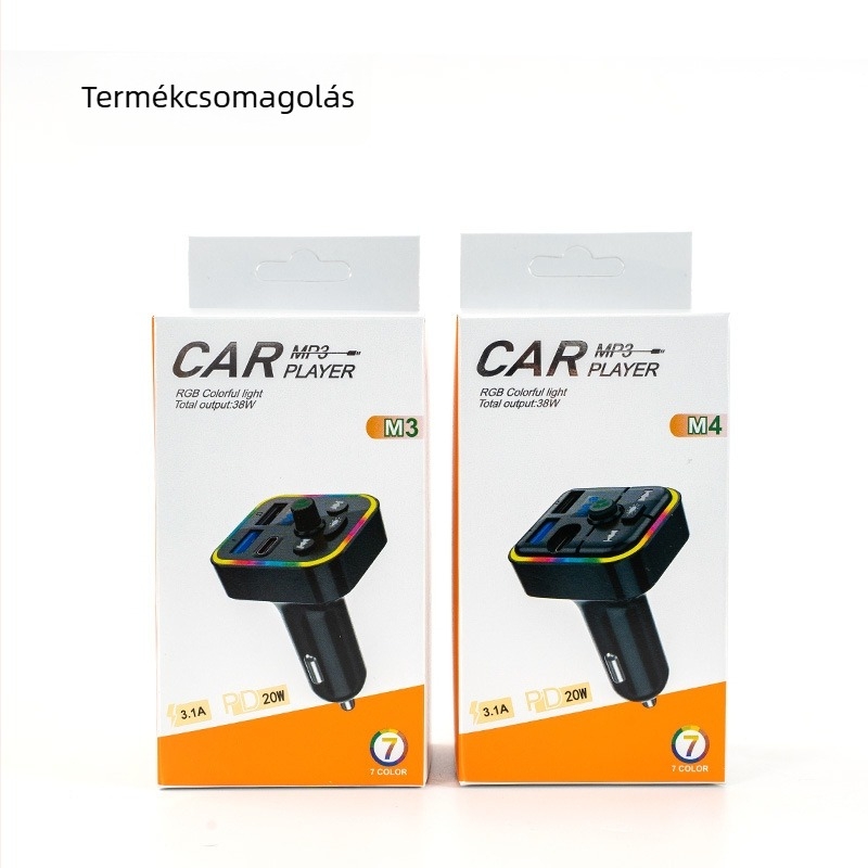 Autó Bluetooth MP3 lejátszó USB-vel, FM rádió, 12–24V tápellátás, modell M3