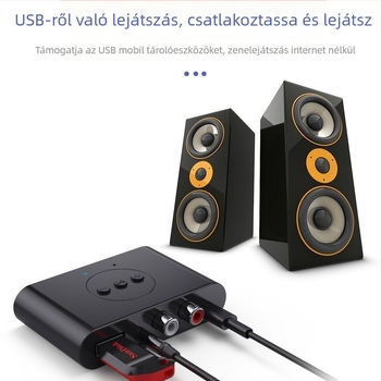 NFC Bluetooth autóhifi vevő, 3,5 mm AUX és USB zenelejátszáshoz, modell B21, Bluetooth 5.3