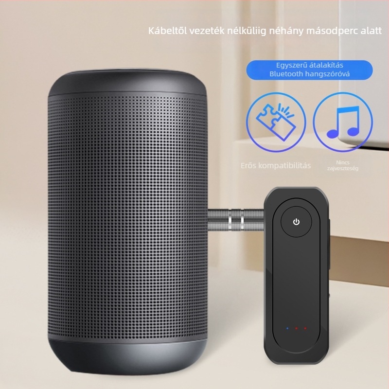 Autó Bluetooth vevő‑adó 3,5 mm AUX-szal, Hands-free beszélgetés, kettős átviteli mód, Plug‑and‑Play, Bluetooth 6.0