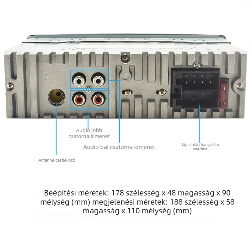 Intelligens hangutasítású autós MP3 lejátszó Bluetooth-tal, kártyahely és autórádió