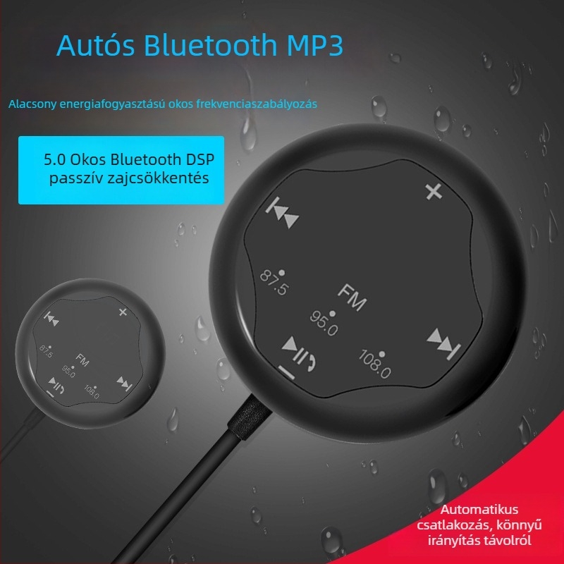 Autó MP3 Bluetooth Transzmitter USB-C, FM Modulláció, Hands-Free hívások, Bluetooth 5.2 három‑in‑egy, 5V autóz plug tápegység, logó nyomtatás elérhető