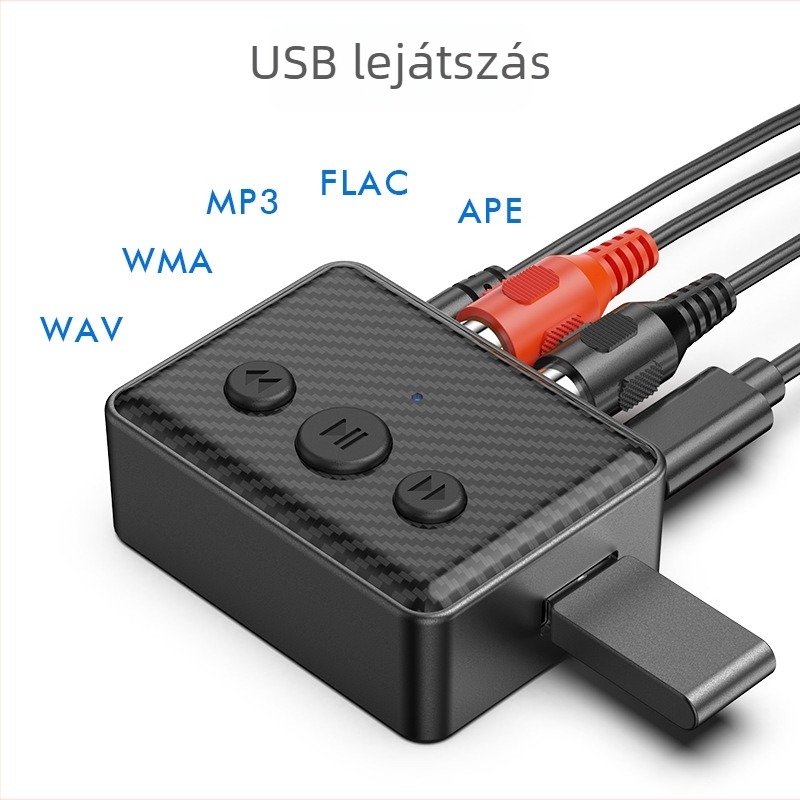 Autós Bluetooth zenei vevő – Hands-free, Bluetooth 5.4, USB zene lejátszás, Plug-and-Play, Külső áramellátás, 5 m hatótávolság