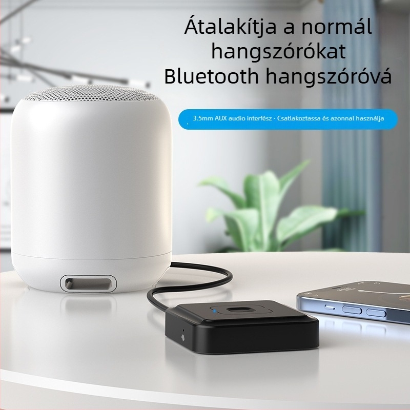 BT-22 Autó Bluetooth audió átadó-vevő – Bluetooth 5.1, 3,5 mm csatlakozó, Plug-and-Play, külső tápegység