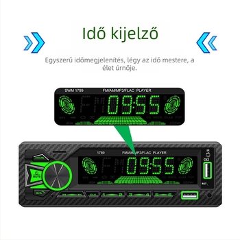 Autós MP3 lejátszó FM rádióval, kettős Bluetooth és USB, 12V, 128MB tárhely