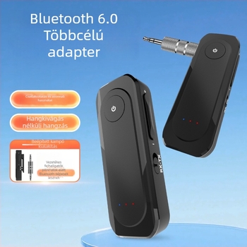 Autó Bluetooth audio vevő és adó, AUX bemenettel, modell K-11, BT 6.0, 3,5 mm bemenet, Plug and Play, 10 m hatótáv