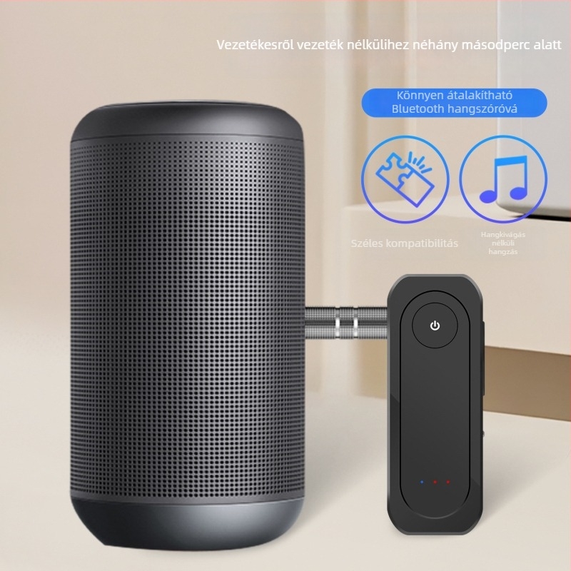 Autó Bluetooth audio vevő és adó, AUX bemenettel, modell K-11, BT 6.0, 3,5 mm bemenet, Plug and Play, 10 m hatótáv