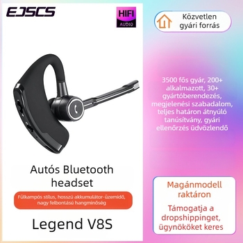 V8s Magánmodellű üzleti sztereó Bluetooth headset autóba, HD hang, vezeték nélküli, forgó kialakítás