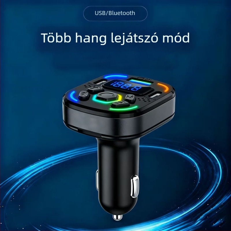 Autóhoz Bluetooth vevő FM-adóval, USB MP3 lejátszás, 12–24V tápegység (D25/D26/D27/D28 modellek)