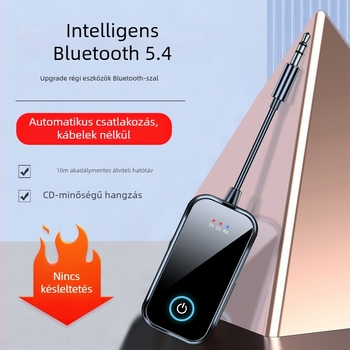 2-in-1 Bluetooth 5.4 audió vevő és adó, 3,5 mm AUX, Plug-and-Play, 10 m hatótávolság, hands-free hívások autóhoz és otthonhoz