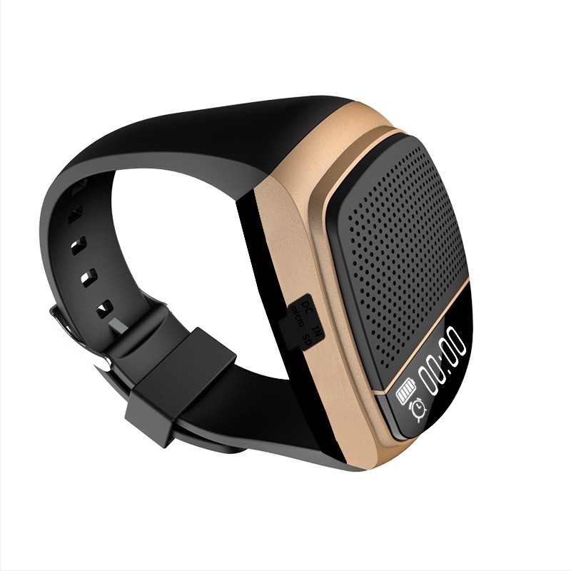 Csuklón viselhető Bluetooth hangszóró kijelzővel (Bluetooth 5.0; MP3 lejátszás; TF kártya támogatás; 10 m hatótávolság)