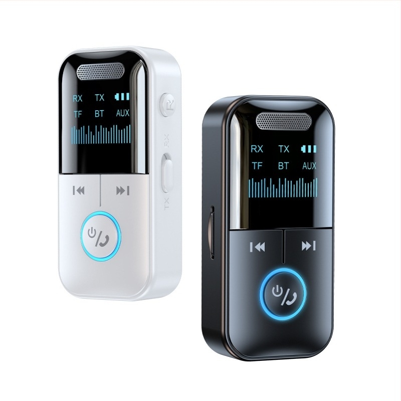 4-in-1 GT69 Bluetooth 5.4 adó-vevő autóhoz és PC-hez – kijelzővel, Plug-and-Play, 10 m hatótáv, átviteli sebesség 2.4