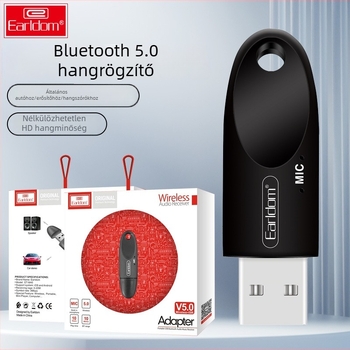 Earldom M40 Bluetooth-vevő USB-hez, Plug‑and‑Play autóhoz, kihangosító beszélgetések, Bluetooth 5.0, 10 m hatótáv