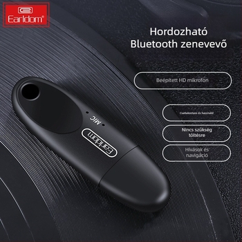 Earldom M40 Bluetooth-vevő USB-hez, Plug‑and‑Play autóhoz, kihangosító beszélgetések, Bluetooth 5.0, 10 m hatótáv