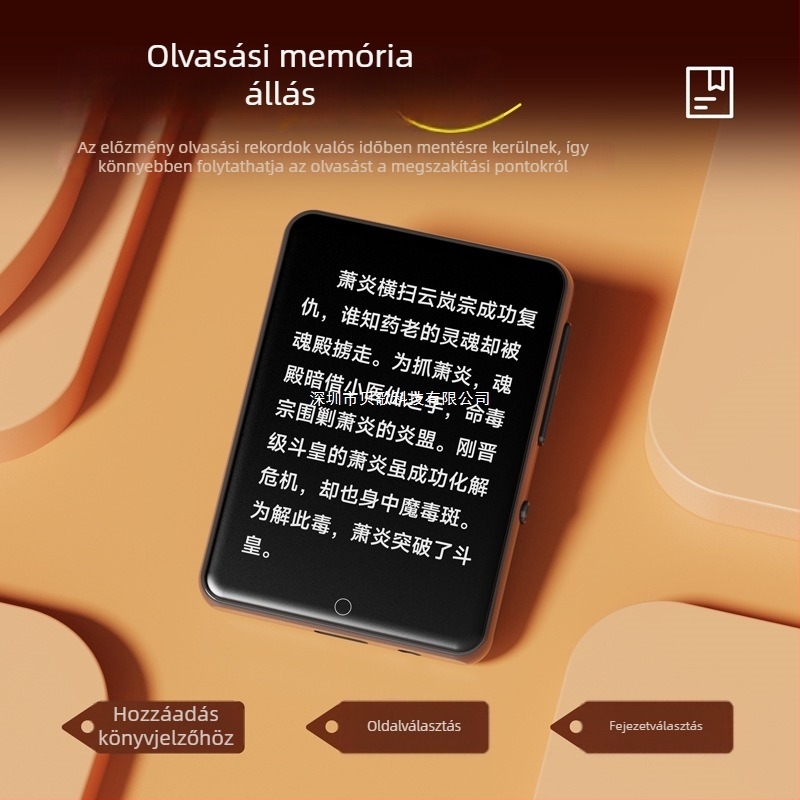Bluetooth MP4/MP3 hordozható lejátszó regények és e-könyvek olvasásához – középiskolai kiadás