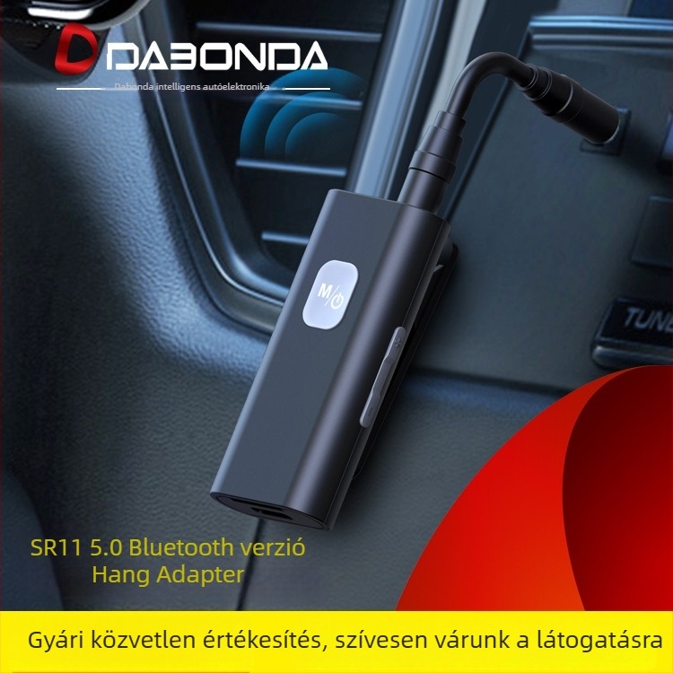 SR11 Bluetooth autóvevő, vezeték nélküli AUX 3.5mm hang, 5V bemenet, 10 cm kábel, 24MHz frekvencia-válasz