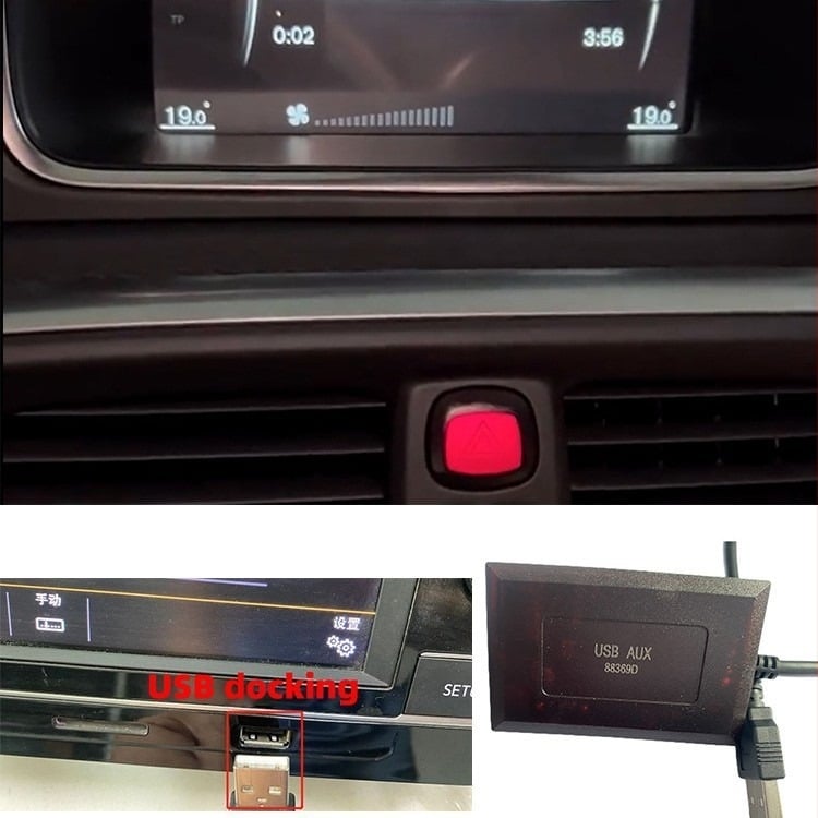 Autó USB interfész bővítés AUX bemenettel, kompatibil Mercedes-Benz, Audi és Volvo, modell 2310; feszültség 5V; anyag ABS; forrás USB flash meghajtó/Car MP3; USB interfész USB
