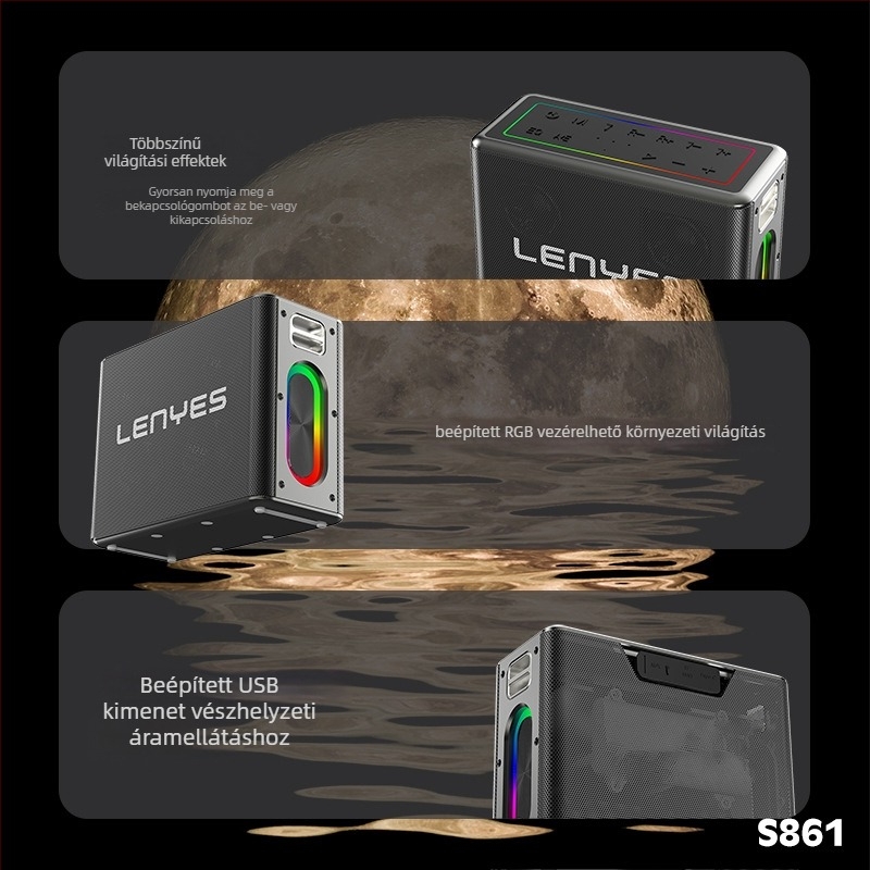 Karaoke Bluetooth mindent egyben hangsugárzó, 4-hangszórós rendszer, 150W kimenet, beépített 6000mAh akkumulátor, IPX6 vízálló, Bluetooth 5.0
