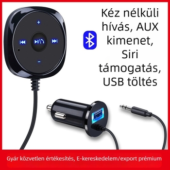 BC20 Bluetooth autóhívó és USB töltő, audio-vevő, 12V bemenet, Bluetooth kimenet, központi vezérlés, 2W teljesítmény