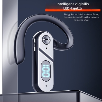 Csontvezetéses Bluetooth fülhallgató digitális kijelzővel, hangvezérléssel, 10 m hatótávolság, IPX4, 8 óra feletti üzemidő