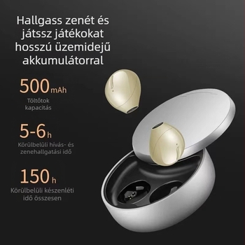 Vezeték nélküli Bluetooth fülhallgatók – Bluetooth 5.0, kétoldalas sztereó, 10 m hatótávolság, üzemidő 4–8 óra, hívások és zene támogatása