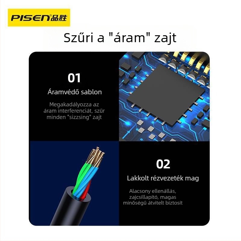 Pisen autó audio kábel, modell 00121, alumínium ötvözet mag, CCC tanúsítvány