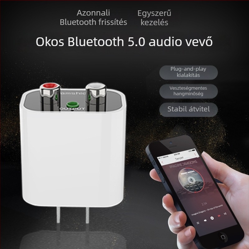 Bluetooth 5.0 audiovevő modul erősítőhöz – vezeték nélküli sztereó, veszteségmentes hang, beépített handsfree