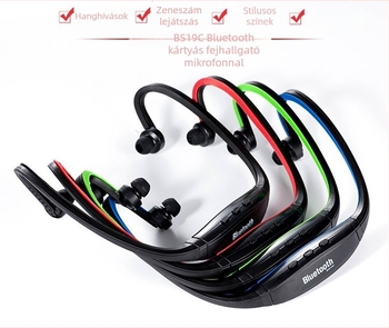 Vezeték nélküli sport Bluetooth headset, 10 m hatótáv, sztereó zenelejátszás, autóban hands-free használat, Bluetooth 4.0, kültéri vízálló