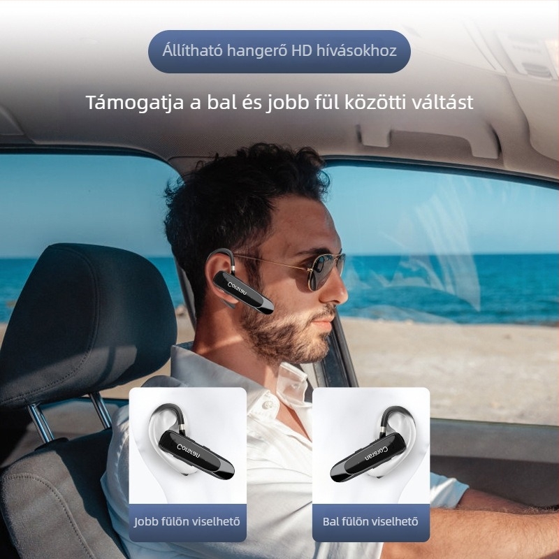Bluetooth fülhallgató egy fülre, 10 m hatótávolság, >8 óra üzemidő, zajcsökkentés, hangvezérlés, Bluetooth 5.0