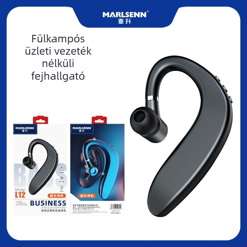 Vezeték nélküli Bluetooth 5.0 fejhallgató, hosszú üzemidő, autóhoz és sporthoz, fülre rögzített dizájn