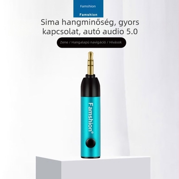 Autóba Bluetooth-vevő Hands-Free és AUX funkcióval, Bluetooth 5.0, 15 m hatótávolság, akár 4 órás üzemidő