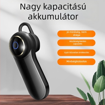 Vezeték nélküli Bluetooth fülhallgató fülcsipeszel, mono, Bluetooth 5.0, 10 m hatótáv, üzemidő >8 óra