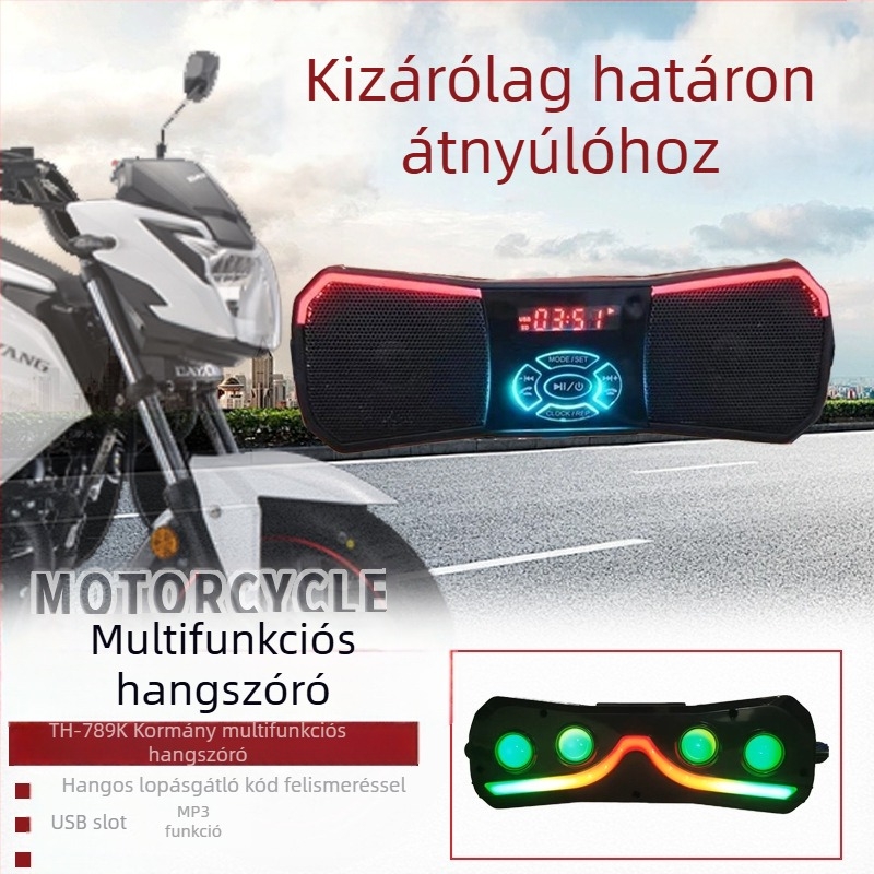 Motorkerékpár kormányára szerelt hangrendszer Bluetooth kéz nélküli beszélgetésekhez, többfunkciós integrált járműhang-rendszer elektromos járművekhez