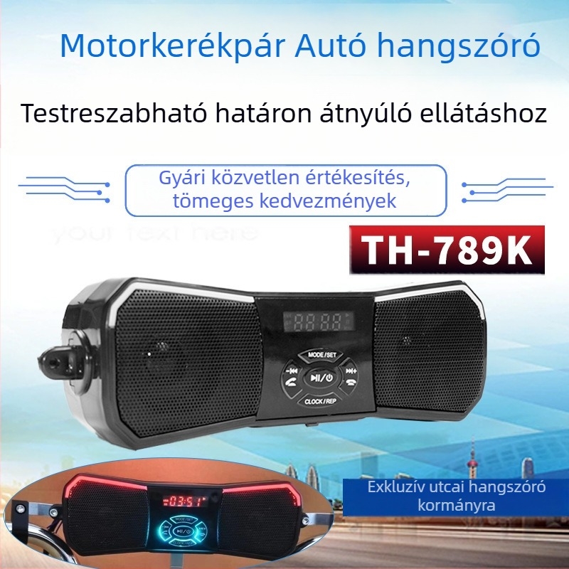 Motorkerékpár kormányára szerelt hangrendszer Bluetooth kéz nélküli beszélgetésekhez, többfunkciós integrált járműhang-rendszer elektromos járművekhez