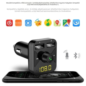 Autós MP3 Bluetooth lejátszó BT16 FM adóval, USB, 24 óra lejátszás, 12-24V