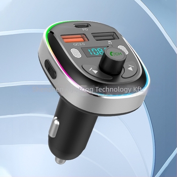 Autós Bluetooth MP3 lejátszó és FM transmitter, Bluetooth hívásokkal, QC3.0 és PD30W gyorstöltés, 12–24V, Modellt T81