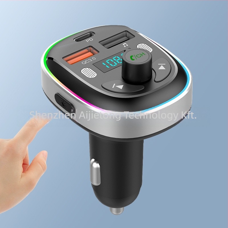 Autós Bluetooth MP3 lejátszó és FM transmitter, Bluetooth hívásokkal, QC3.0 és PD30W gyorstöltés, 12–24V, Modellt T81