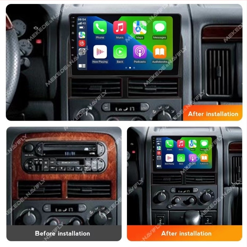 9 hüvelykes Android autó navigációs központ Jeep Grand Cherokee 2004-2005, Bluetooth és visszapillantó kamera, TFT-LCD