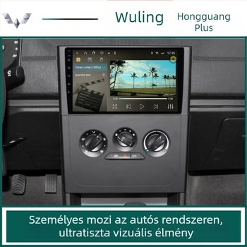 Androidos 9 colos all-in-one központi navigációs rendszer Wuling Hongguang PLUS-hoz hátrafelé néző tükörrel