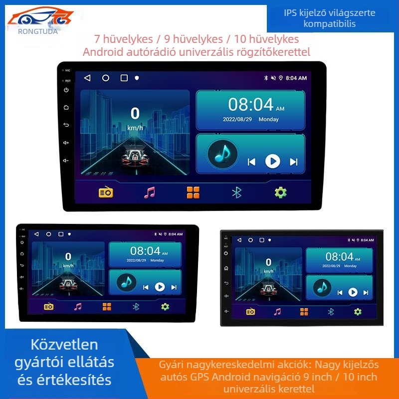 Autós Android GPS navigációs rendszer IPS kijelzővel, 7/9/10 hüvelyk, csomag 1+32GB WiFi, 12V tápellátás, kompatibilis 2004–2020 járművekkel