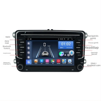 CarPlay-es autó navigációs rendszer GPS-szel, Bluetooth-kal és DVD-lejátszással – 12V DC tápegység