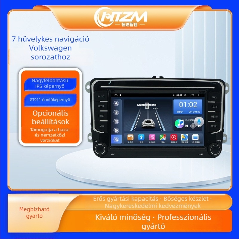 CarPlay-es autó navigációs rendszer GPS-szel, Bluetooth-kal és DVD-lejátszással – 12V DC tápegység
