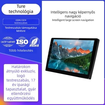 Android autós navigációs rendszer négymagos processzorral, GPS, Wi-Fi, MP3/MP4 lejátszás, HD érintőképernyő