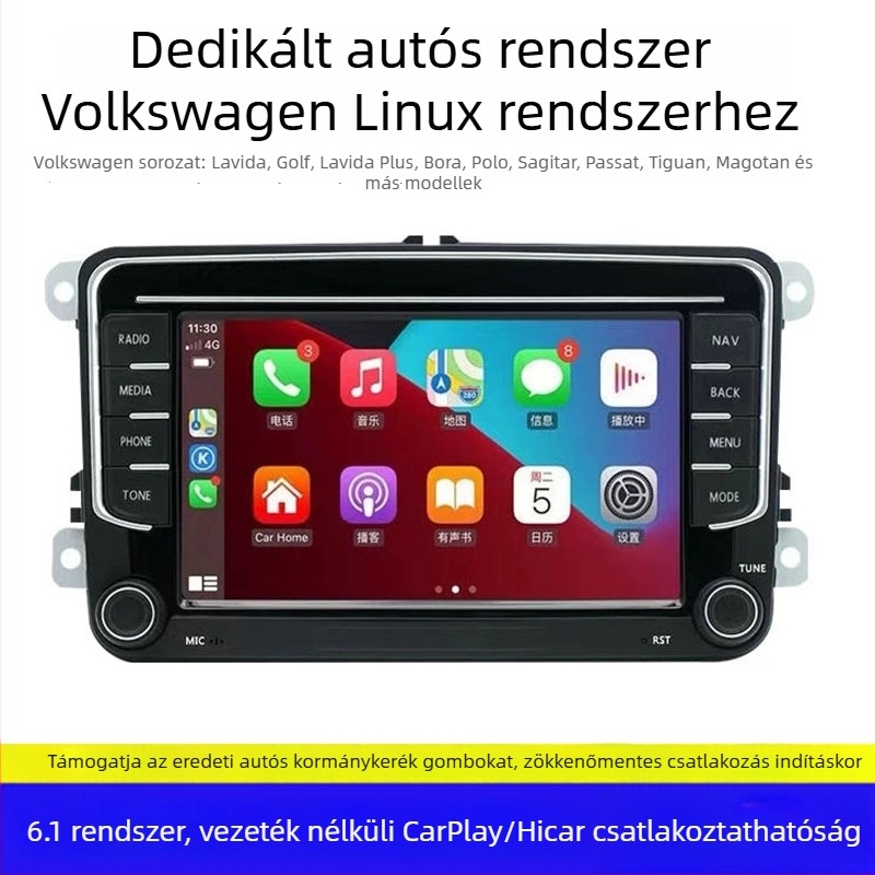 9 hüvelykes Android autós DVD navigáció a Volkswagen központi kijelzőjéhez Bluetooth multimédiás lejátszóval