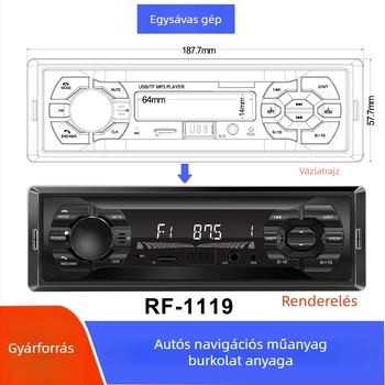 Autóközponti vezérlő burkolat — ABS műanyag előlap DVD navigációhoz, univerzális modell, testreszabás elérhető, eredet: Guangdong, márka: Ruifengzhi